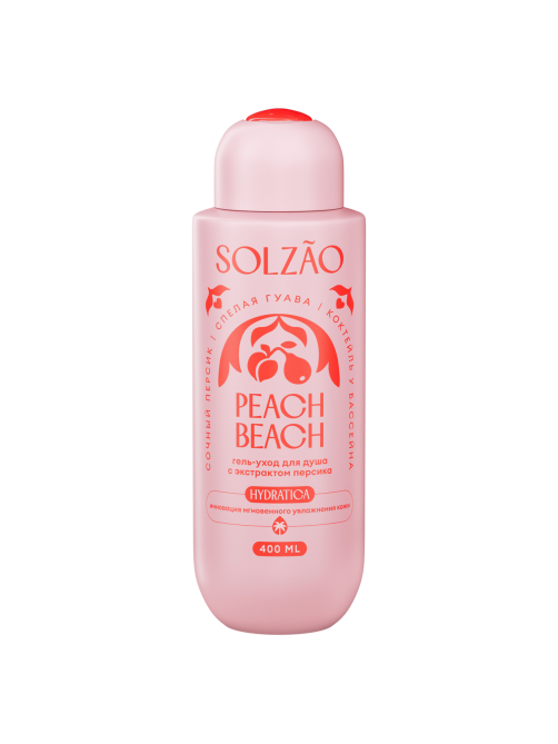 Гель-уход для душа Solzao Peach Beach с экстрактом персика, 400мл