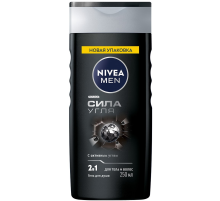 Гель для душа Nivea Men Сила угля Тщательное очищение без сухости кожи мужской, 250мл