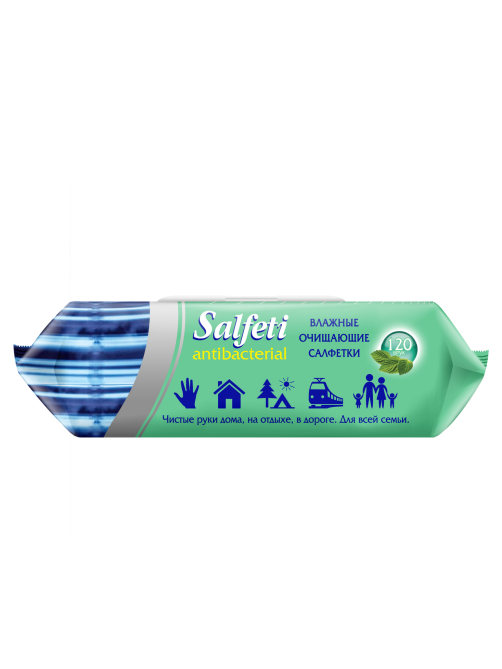 Салфетки влажные Salfeti антибактериальные, 120шт