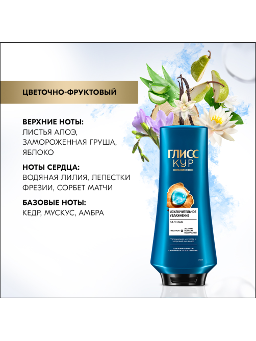 Бальзам кондиционер для волос Глисс Кур Исключительное увлажнение, 360мл