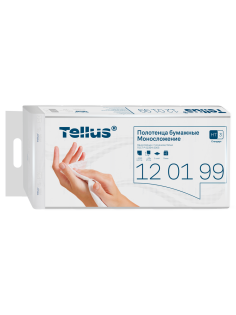 Полотенца бумажные Tellus Стандарт 1 слой Zz-сложения (250л x 5шт), 1.25л
