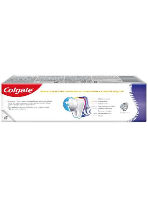 Зубная паста Colgate Total 12 Профессиональная отбеливающая с цинком и аргинином, 75мл