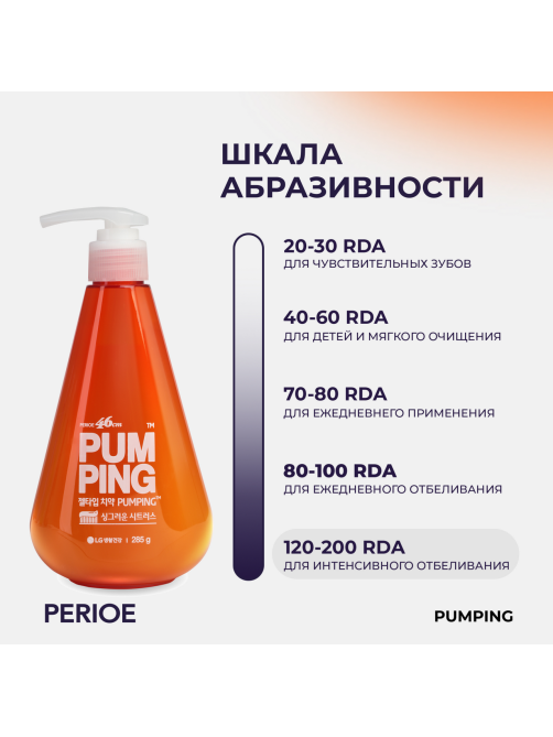 Зубная паста Perioe Отбеливающая цитрус, 285г