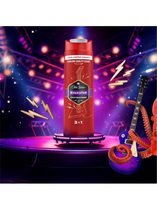 Гель для душа Old Spice Rockstar 3в1 +шампунь бергамот, 400мл