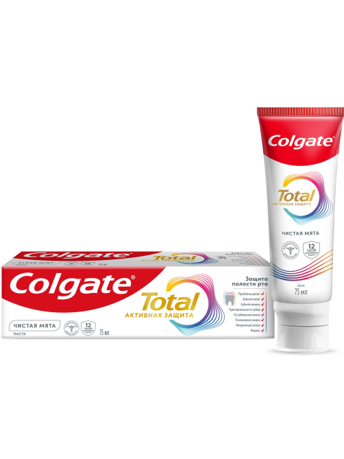 Зубная паста Colgate Total 12 Чистая мята с цинком и аргинином для комплексной антибактериальной защиты, 75мл