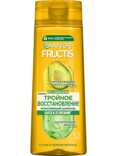 Шампунь Garnier Fructis Тройное Восстановление укрепляющий, 400мл
