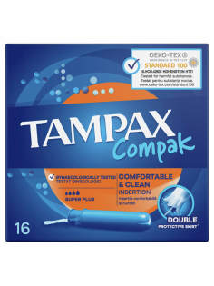 Тампоны Tampax Compak Super Plus Duo гигиенические с аппликатором, 16шт