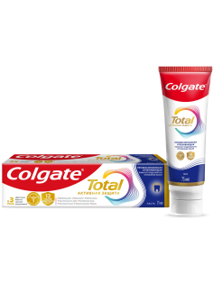 Зубная паста Colgate Total 12 Профессиональная отбеливающая с цинком и аргинином, 75мл
