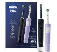 Электрическая зубная щетка Oral-B Vitality Pro черная + дополнительные ручки, 2шт