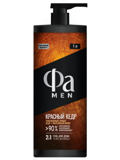 Гель для душа Фа Men Красный кедр 2в1, 1л