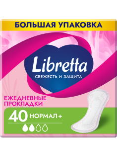Ежедневные прокладки Libretta Свежесть и защита Нормал+, 40шт