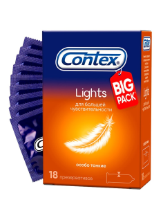 Презервативы Contex Lights особо тонкие, 18шт