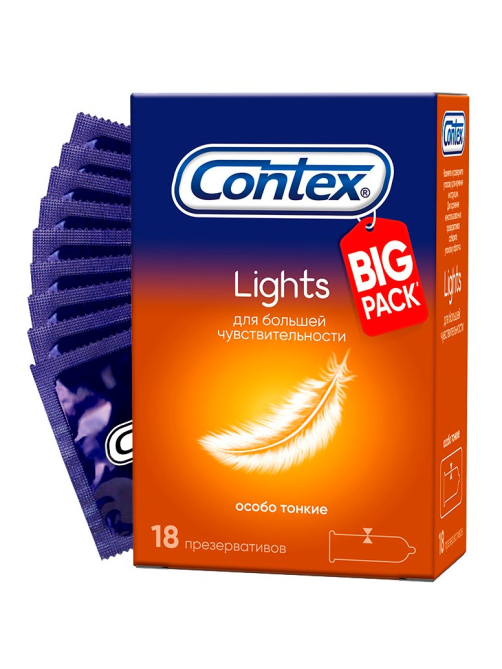 Презервативы Contex Lights особо тонкие, 18шт
