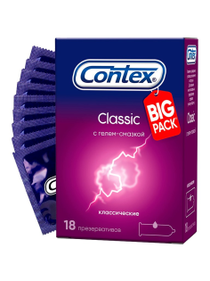 Презервативы Contex Classic классические с гелем-смазкой, 18шт