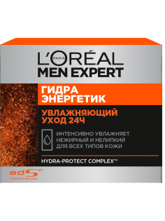 Крем для лица L'Oreal Paris Men Expert Гидра энергетик Увлажняющий уход 24ч мужской для всех типов кожи, 50мл