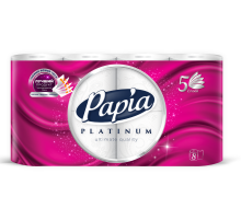 Туалетная бумага Papia Platinum 5 слоев, 8 рулонов