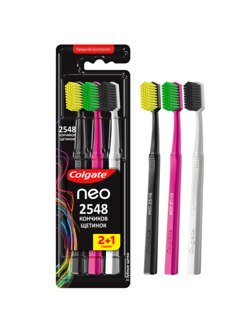 Зубная щетка Colgate Neo средняя, 2+1шт
