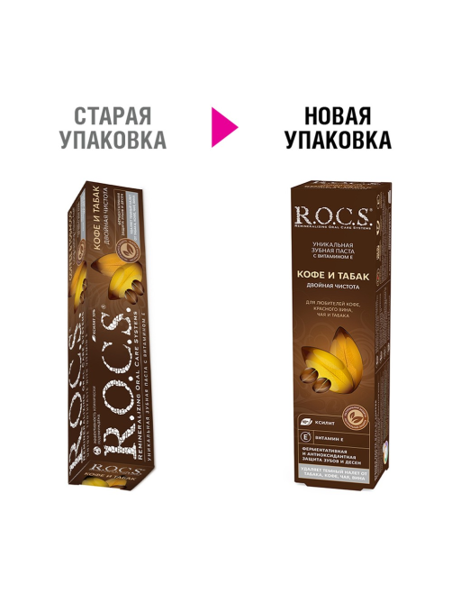 Зубная паста R.O.C.S. Кофе и табак, 74г