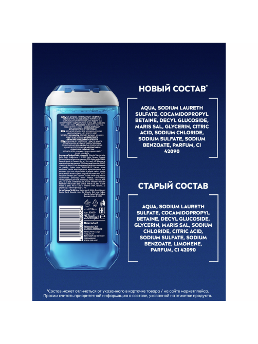 Гель для душа Nivea Men 2в1 Пробуждающий с натуральными минералами мужской, 250мл