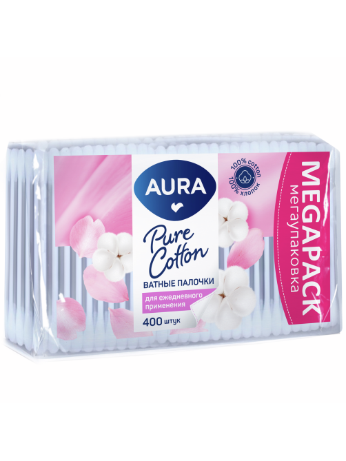 Палочки ватные Aura 400шт