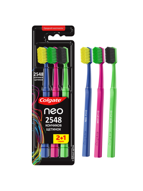 Зубная щетка Colgate Neo средняя, 2+1шт