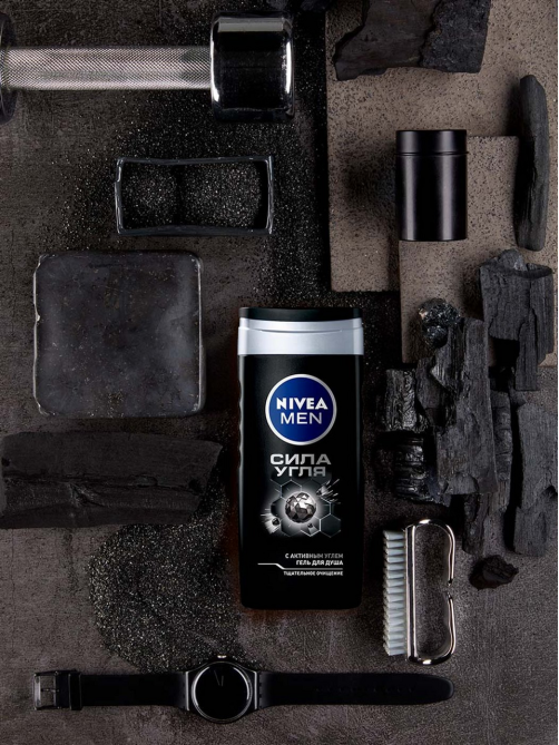 Гель для душа Nivea Men Сила угля Тщательное очищение без сухости кожи мужской, 250мл