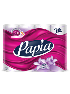 Туалетная бумага Papia Bali 3 слоя, 12 рулонов