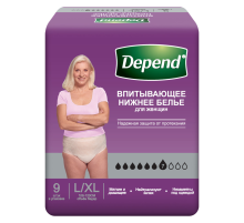 Впитывающее нижнее белье Depend для женщин L/XL, 9шт