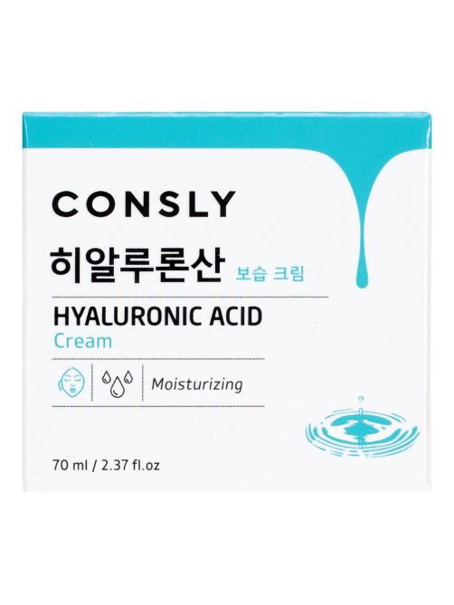 Крем для лица Consly Hyaluronic Acid увлажняющий с гиалуроновой кислотой и бета-глюканом, 70мл