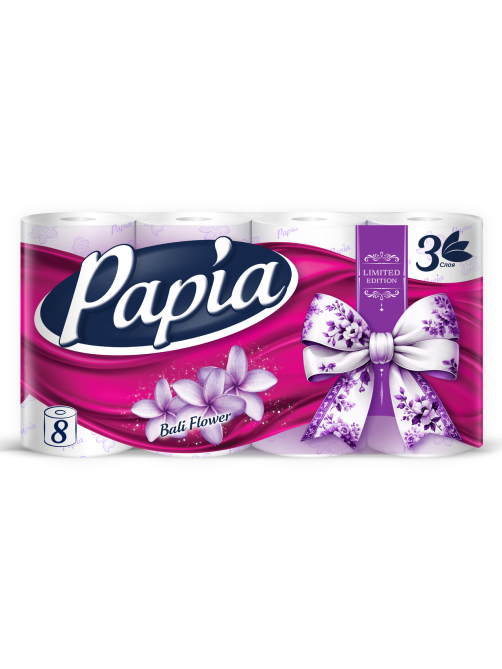 Туалетная бумага Papia Bali Flower 3 слоя, 8 рулонов