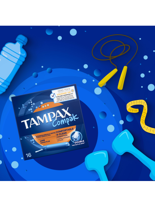 Тампоны Tampax Compak Super Plus Duo гигиенические с аппликатором, 16шт