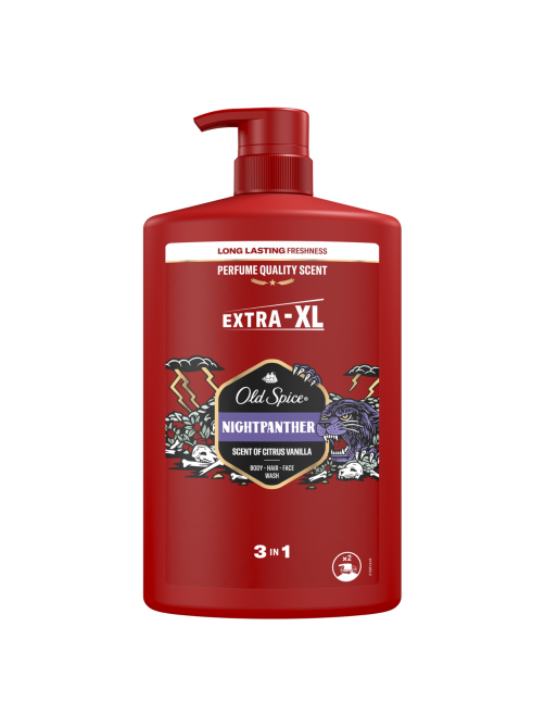 Гель для душа + шампунь мужской Old Spice Night Panther 3в1 c цитрусом и ванилью, 1л