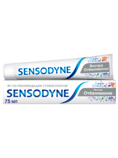 Зубная паста Sensodyne Экстра отбеливание для чувствительных зубов с фтором, 75мл