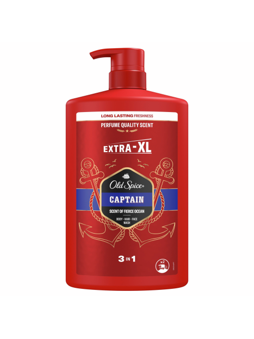 Гель для душа + шампунь мужской Old Spice Captain 3в1, 1л