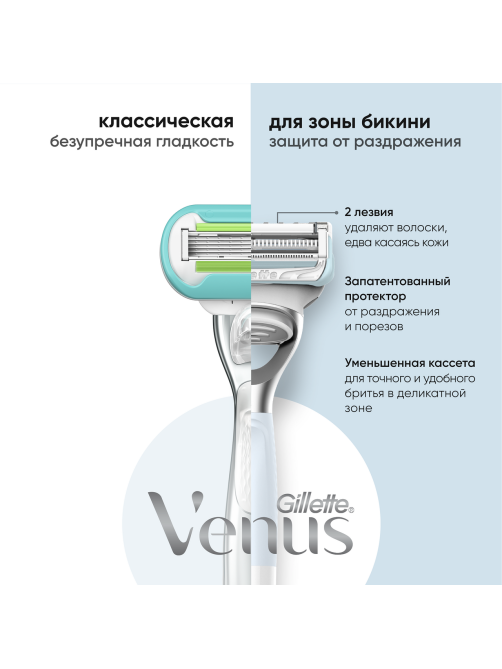 Бритва Gillette Venus Satin care женская для бикини, станок + кассета