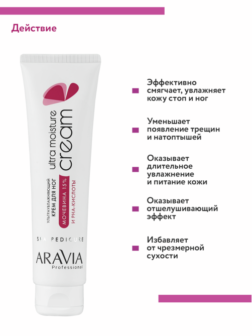 Крем для ног Aravia Professional с мочевиной и рна-кислотой, 100мл