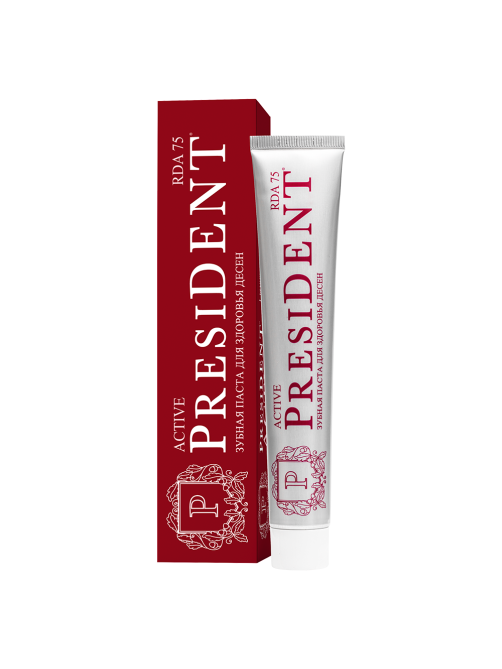 Зубная паста President Active от кровоточивости десен (RDA 75), 75г