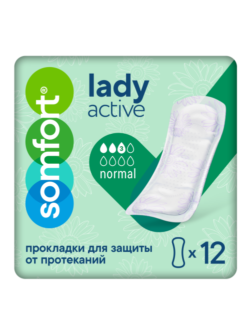 Прокладки Somfort Lady Active Normal впитывающие, 12шт