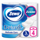 Туалетная бумага Zewa Deluxe 3 слоя, 4 рулона
