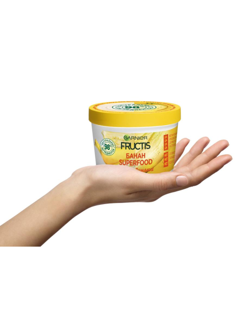 Маска для волос Garnier Fructis Superfood Банан 3в1 питательная для очень сухих волос, 390мл