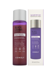 Тонер-эссенция Consly Black Caviar & Gold Rejuvenation омолаживающий с черной икрой и золотом, 200мл