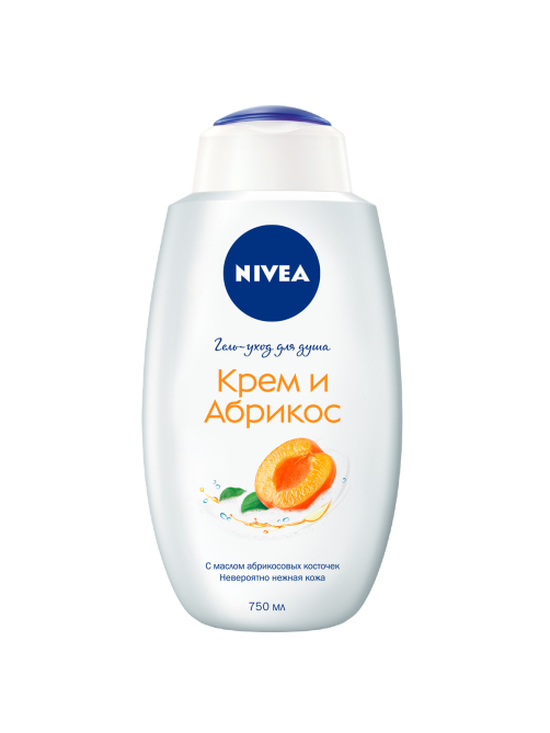 Гель-уход для душа Nivea Крем и Абрикос, 750мл