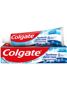 Зубная паста Colgate Тройное действие Экстра отбеливание для восстановления естественной белизны зубов, 100мл