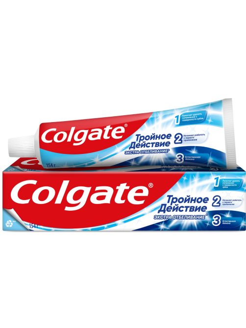 Зубная паста Colgate Тройное действие Экстра отбеливание для восстановления естественной белизны зубов, 100мл