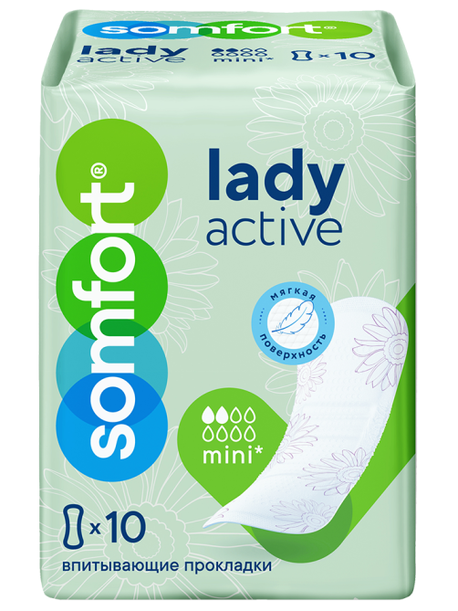 Прокладки Somfort Lady Active Mini впитывающие, 10шт