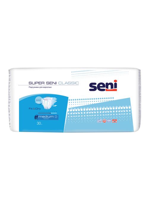 Подгузники Seni Super seni Fit & Dry для взрослых medium, 30шт