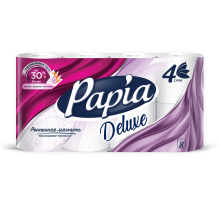 Туалетная бумага Papia Deluxe 4 слоя, 8 рулонов