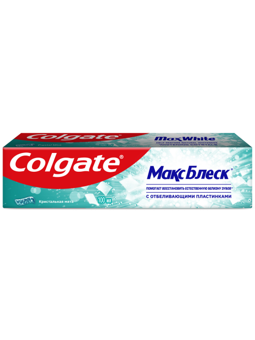 Зубная паста Colgate Макс Блеск Кристальная мята с отбеливающими пластинками, 100мл