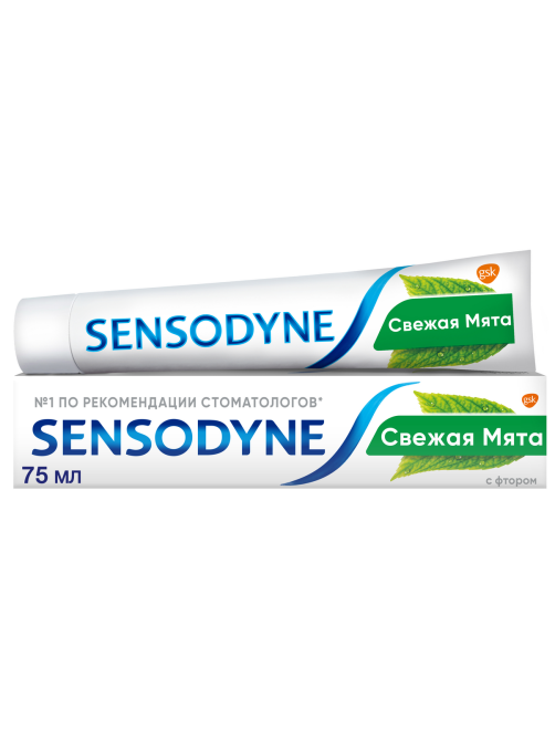Зубная паста Sensodyne защита от кариеса для чувствительных зубов свежая мята с фтором, 75мл