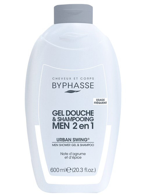 Гель для душа-шампунь Byphasse Men Urban Swing 2в1, 600мл